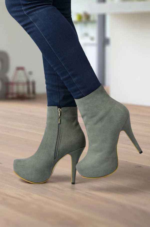 Camila Grey Ankle Boots