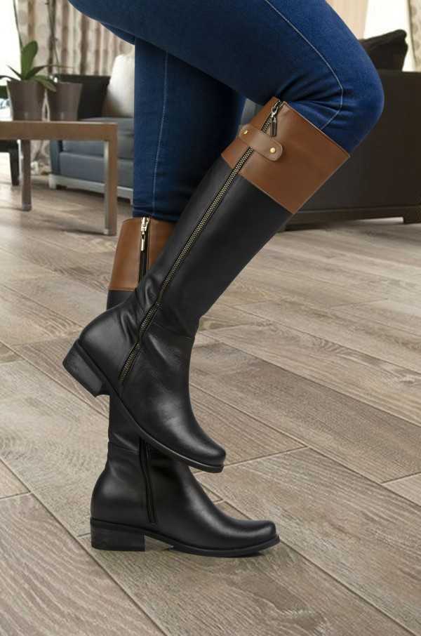 Daniela Mixed Leather Boots