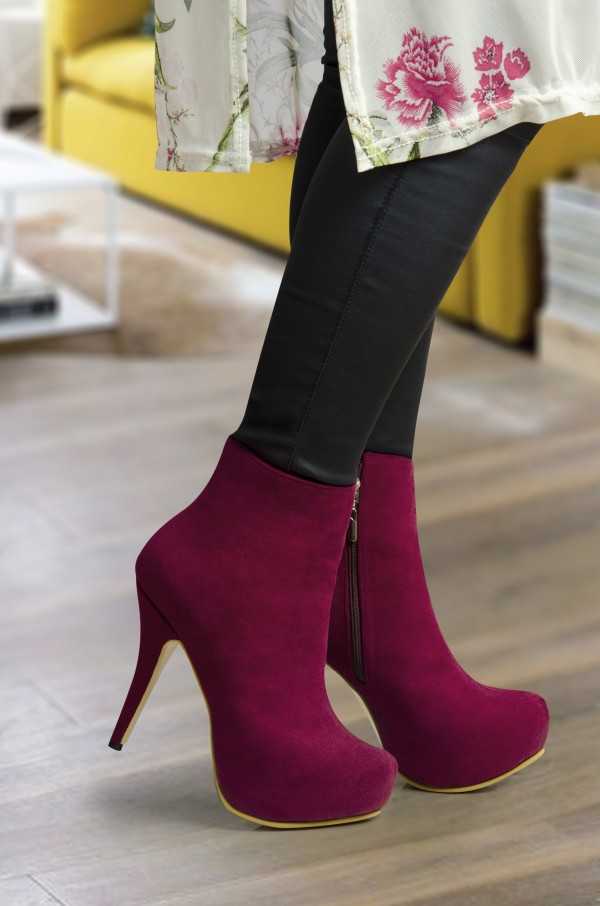 Camila Wine Ankle Boots