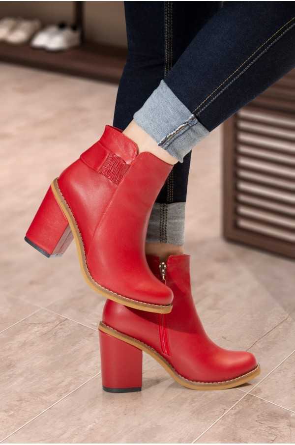 Diana Red Ankle Boots