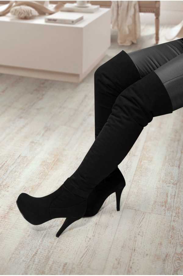 Luna Black Boots with Stiletto Heel