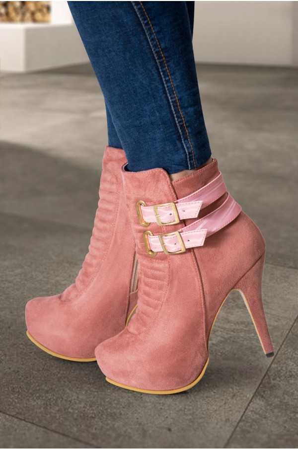 Sara Blush Pink Ankle Boots