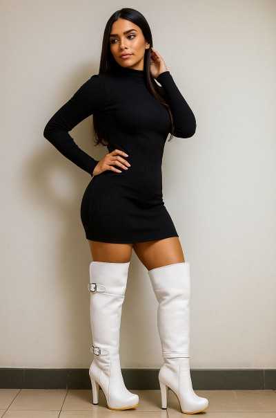 Susana White Leather Boots
